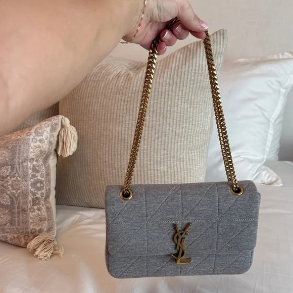 Yves Saint Laurent Gray Quilted Shoulder Bag - Picture 3 of 6